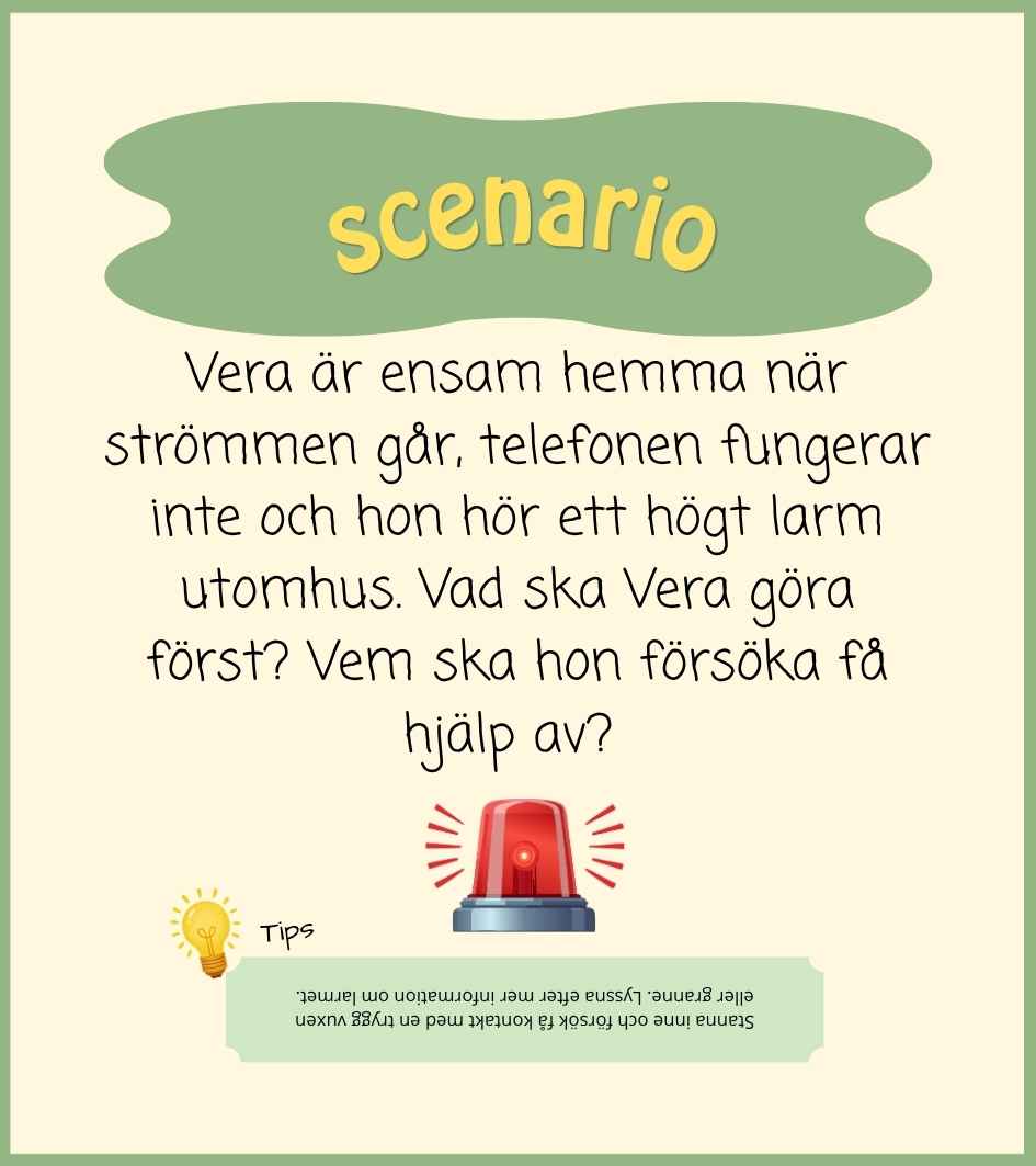 Scenariokort om Vera vid strömavbrott