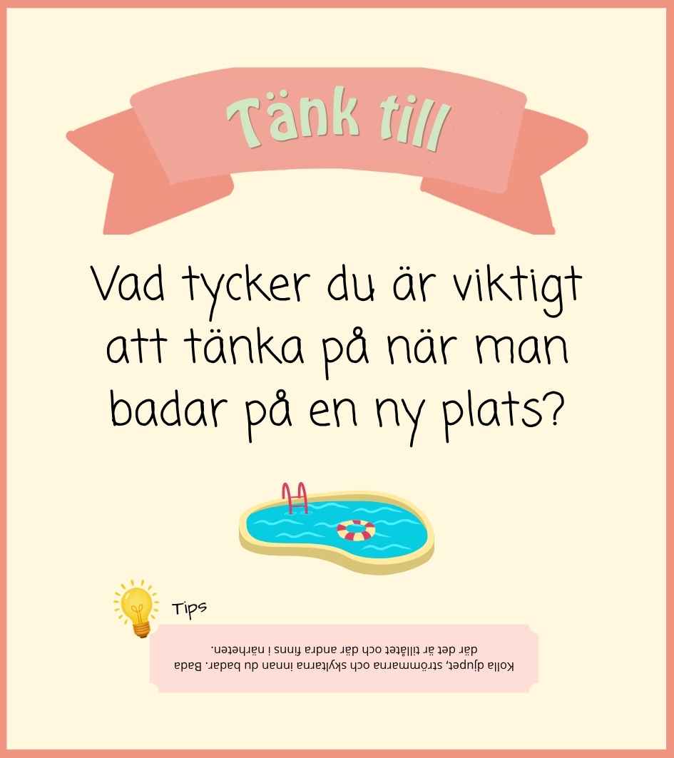 Tänk till-kort om badsäkerhet